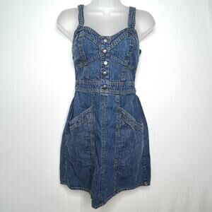 Japna Denim Sweetheart Neckline Mini Dress Small